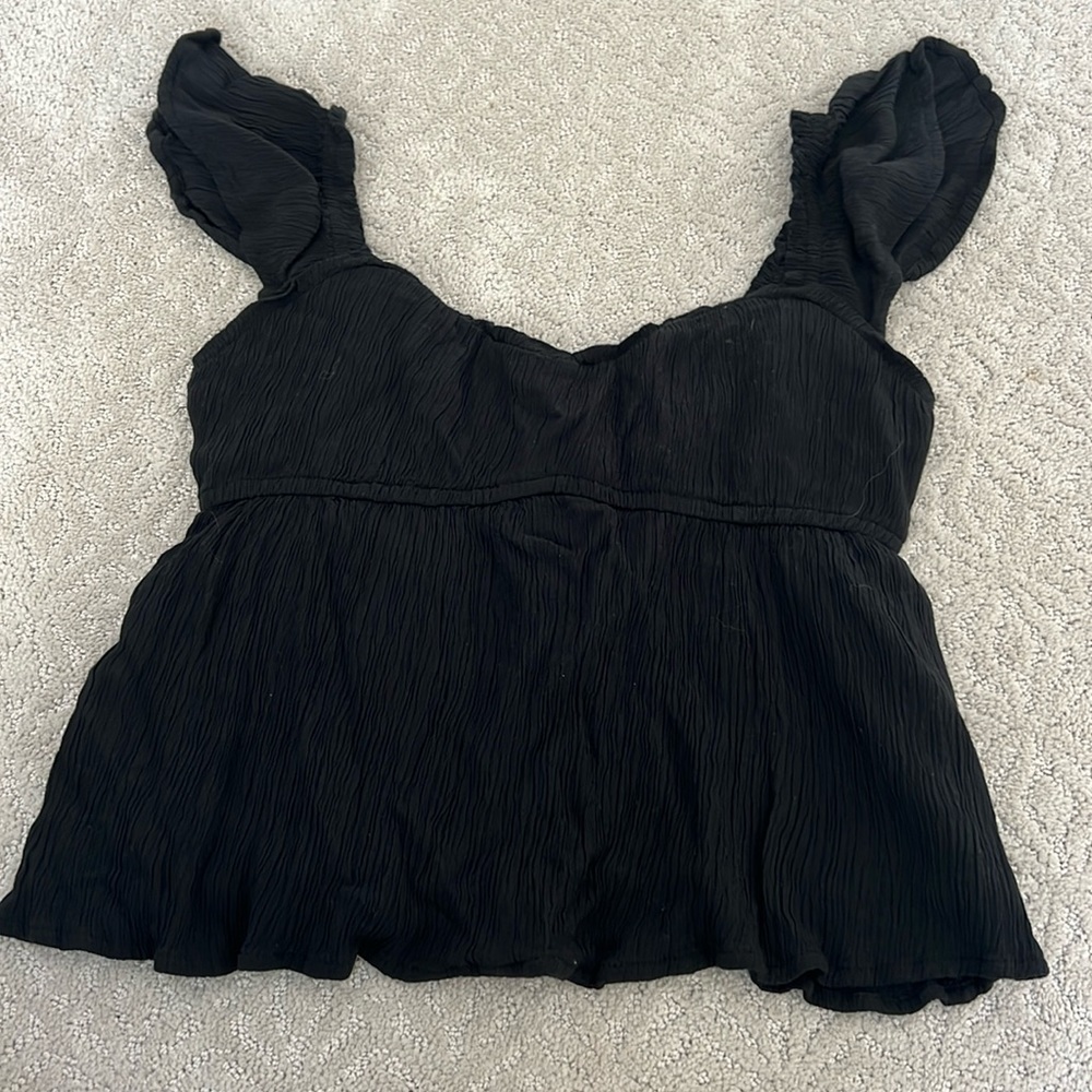 Hollister Babydoll Top - Black